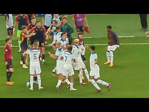 Spain u21 vs England u21 goal and fight 08.07.2023