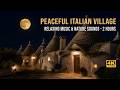 Peaceful Italian Village Night Crickets Warm Wind Relaxing Music 2 Hours 4K
