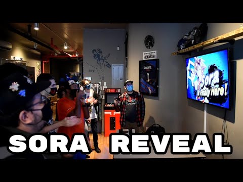 Sora (and Doom Slayer) Reveal for Super Smash Bros. Ultimate Live Reactions at Waypoint Cafe NYC