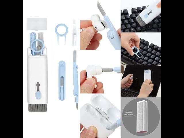 Vídeo relacionado con 7 en 1 Keyboard Cleaning Brush Kit - Cepillo Limpiador de Teclado Herramienta Limpieza Auriculares Extractor de Teclas Multifunción Extractor de Polvo para Laptop Auriculares, Verde Oscuro