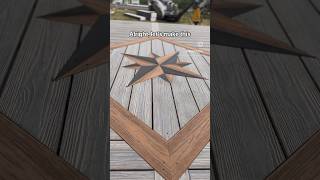 Compass rose deck inlay process. #deckbuilding #tipsandtricks #howto #carpenter #diy