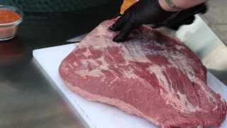 Beef Brisket Flat on the Big Green Egg by Ray Lampe, Dr. BBQ