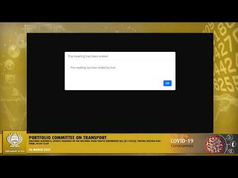Portfolio Committee on Transport, 16 March 2021