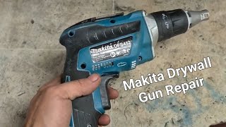 Power Tool repair, broken Makita DFS452 drywall gun won't drive screws.