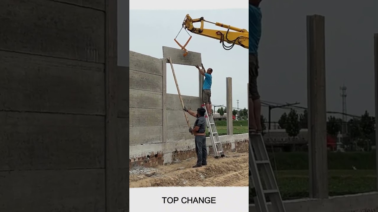 Precast fence installation process #smartwork #tools #technology #machinery #viral #short