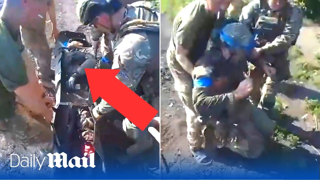 Tropas ucranianas heróicas em um quadriciclo resgatam camarada ferido evitando a artilharia russa