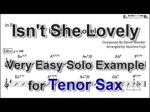 Isn't She Lovely - Easy Solo Example for Tenor Sax (Take -1 , Very Easy)