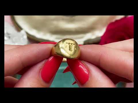 Heavy 18ct Gold Victorian Signet Ring, 7g #8647