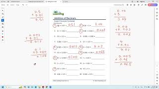 K5 Math G6 Addition and Multiplying of decimals，加拿大六年级小数点加法和乘法