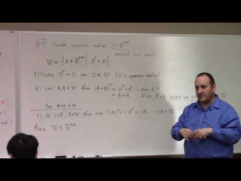Applied Linear: Cramer's Rule, Vector Space and Subspace, 2-16-17, part 2