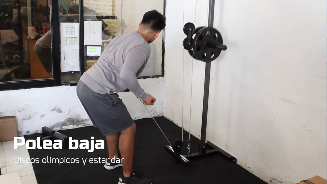 Polea baja y alta para hacer ejercicio en casa