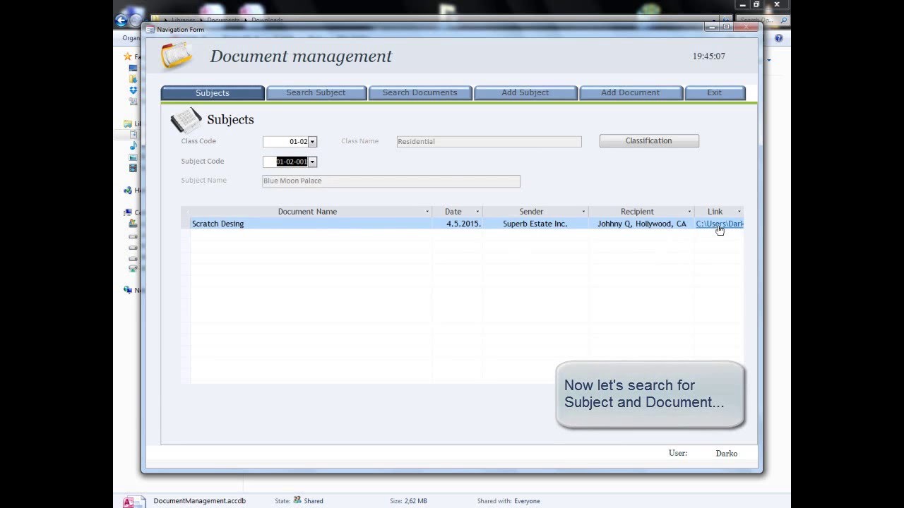 MS Access Document Management