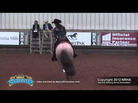 Red Roan Cowgirl ridden by Rebecca McCabe - 2012 NRHA Futurity