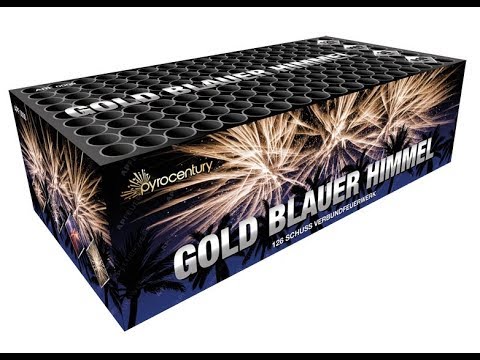 Feuerwerke Berlin Gold Blauer Himmel 126 Schuss 2703-APF2032 www.pyrothron.com