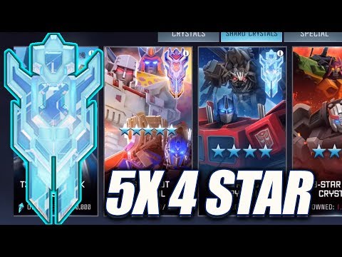 5x 4 Star Bot Crystal Opening! - Transformers: Forged To Fight