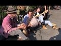 Charlie Allen jamming with Marcus and Arjun Glastonbury High St May 2017