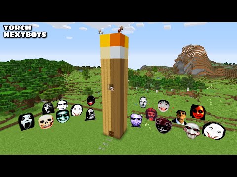 SURVIVAL TORCH HOUSE WITH 100 NEXTBOTS in Minecraft - Gameplay - Coffin Meme