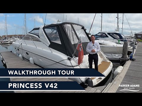 Amazing condition Princess V42 Walkthrough Yacht Tour - Multiple Upgrades and Volvo Penta D6 Engines