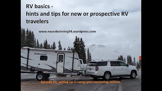 RV Basics, episode 3, leveling and setting up your camper