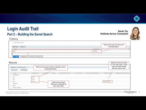 Netsuite Tips Login Audit Trail Using Saved Search Function