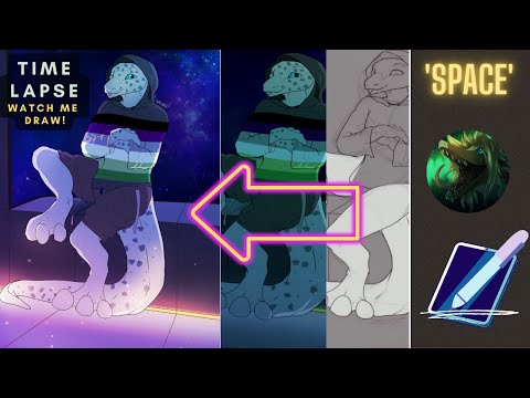 lizards in space | Cozy Furry Art Timelapse