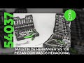 Video: Estuche de herramientas de 108 PIEZAS CON VASOS HEXAGONALES CROMADO