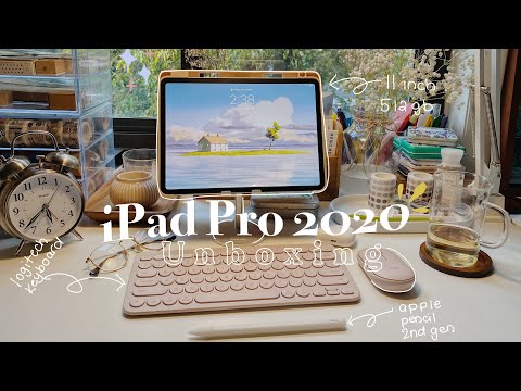 Unboxing iPad Pro 2020 11 inch + Apple Pencil 2 + Logitech K380 & M350 + accessories 🍎💻