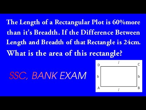 Q2.The Length of a Rectangular plot is 60% more than its Breadth.If the difference between