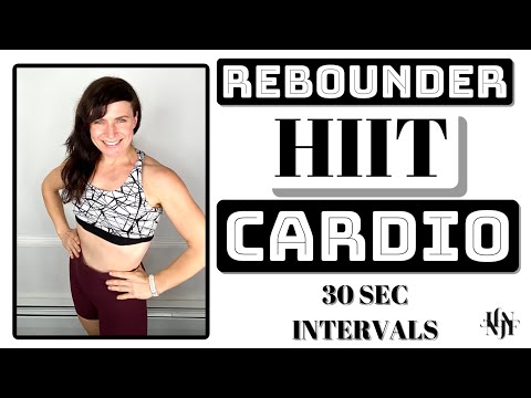 Mini Trampoline Workout Class Online / HIIT Cardio/  30 Sec intervals