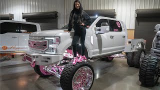 This GIRL has HUGE 14 LIFTED Ford F350 on 42's ($175K)