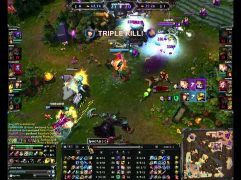 League of Legends Pentakill Caitlyn ( red buff kill )