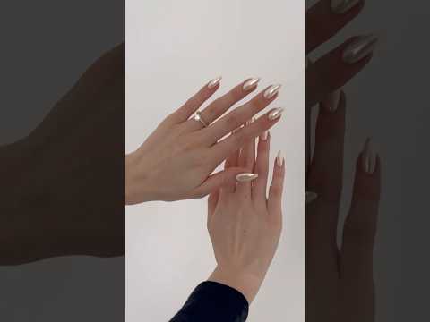 Vanilla chrome nails🍨 #nailart #nails #shorts