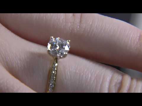 SD050 1.00ct Round Cut Pave Set Diamond Engagement Ring Dublin