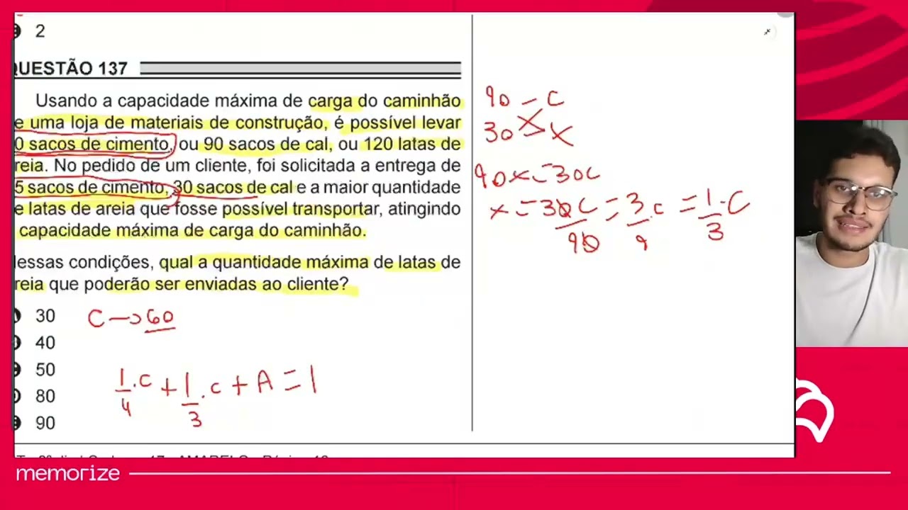 Resolução em Vídeo — Questão 174 ENEM 2018 PPL