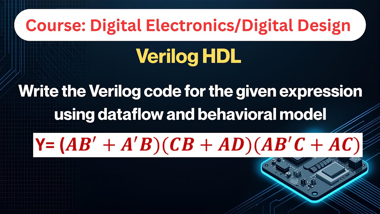 Write the Verilog code for the given expression using dataflow and behavioral model