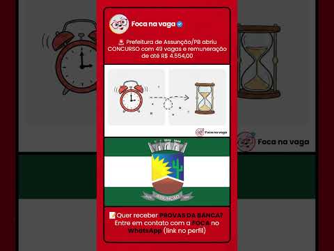 PREFEITURA DE ASSUNÇÃO/PB: EDITAL PUBLICADO! OPORTUNIDADES PARA TODOS OS NÍVEIS DE ESCOLARIDADE!