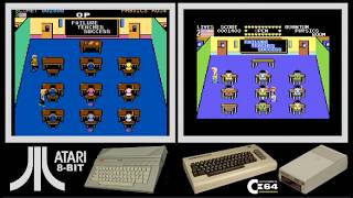 Atari 8-bit vs C64 : MIKIE (Side by side comparison)