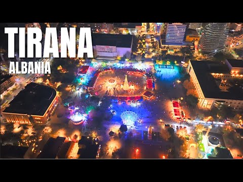 TIRANA, CHRISTMAS MARKET, LIGHTS & DECORATION 2025, VIDEO WITH SUBTITLES CC [4K ASMR]