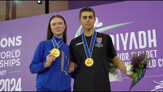 Maksymenko and Erolcevik win the cadet women's and men's individual epee title at #Riyadh2024 #JCWCH