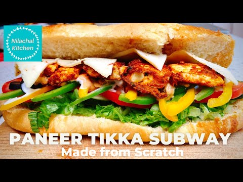 Homemade Subway sandwich | Paneer Tikka Sub | Honey Oat SUBWAY bread recipe | Nilachal Kitchen