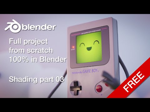 BLENDER simple printed decals shader using mask -  THE GAMEBOY PROJECT PART 06