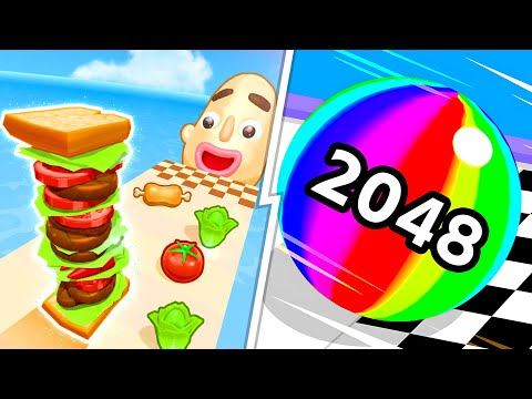 Sandwich Runner vs Ball Run 2048 – New Update All Levels Gameplay (Android iOS) GR54