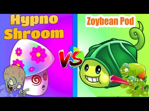Plants vs Zombies 2 Hypno-Shroom  VS Zoybean Pod - Pvz 2 Solo Plant vs Plant