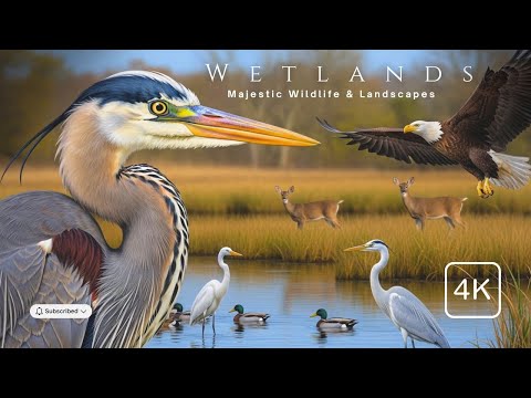 Wetland Wildlife Animals in 4K Deer, Eagle, Heron, Egret & More