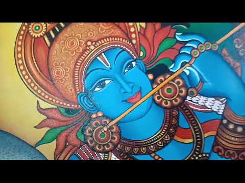 Canvas framed mural paintings of radha & krishna, size: 64 x...