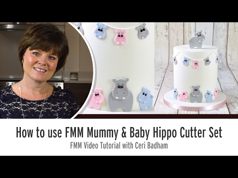 Mummy & Baby Hippopotamus / Hippo 4 pc icing cutter set Mummy & Baby Hippopotamus / Hippo 4 pc icing cutter set