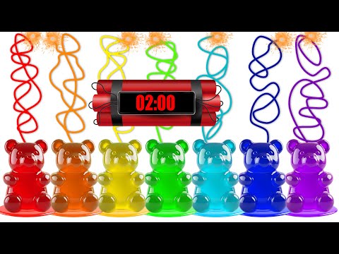 2-Minute Timer Bomb🌈 [ Rainbow Gummy Bears Explosion ] 💥 
