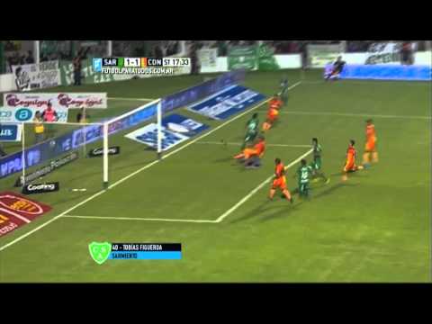 Gol de Figueroa. Sarmiento 1 - Crucero 1. Fecha 6. Primera División 2015. FPT.