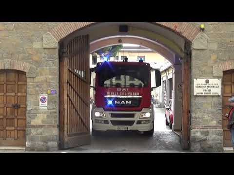 Uscita Autobotte Vigili del Fuoco Firenze in sirena