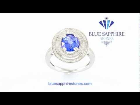 Blue Sapphire and Diamond Ring - SLJR178